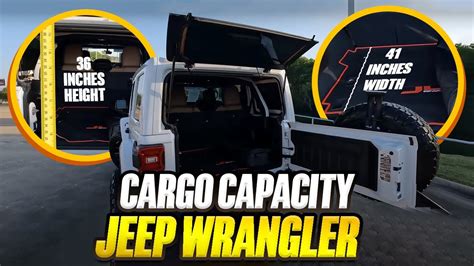 2023 Jeep Wrangler True Cargo Capacity Given In Inches YouTube