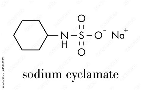 Sodium Cyclamate Artificial Sweetener Molecule Skeletal Formula Stock