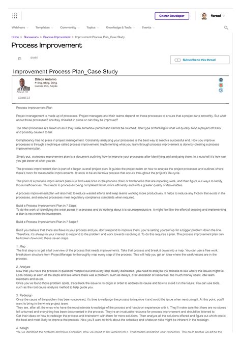 Solution Projectmanagement Messages On Improvement Process Plan