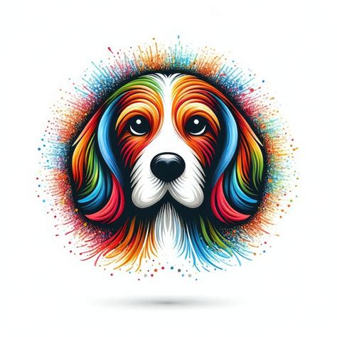 Premium Photo A Dog With A Rainbow Colored Mane And A Colorful Design