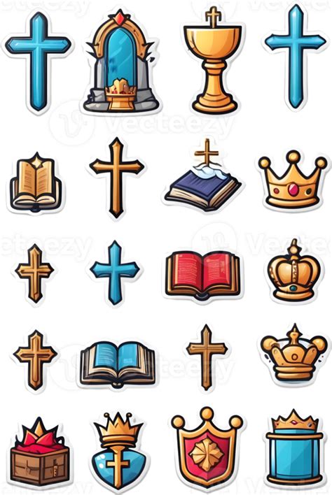 a set of icons with crowns, crowns, and other religious symbols ai ...