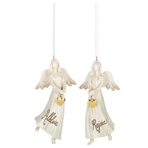 Wholesale Watercolor Flying Angel Ornaments Alleluia Rejoice 4 Pc