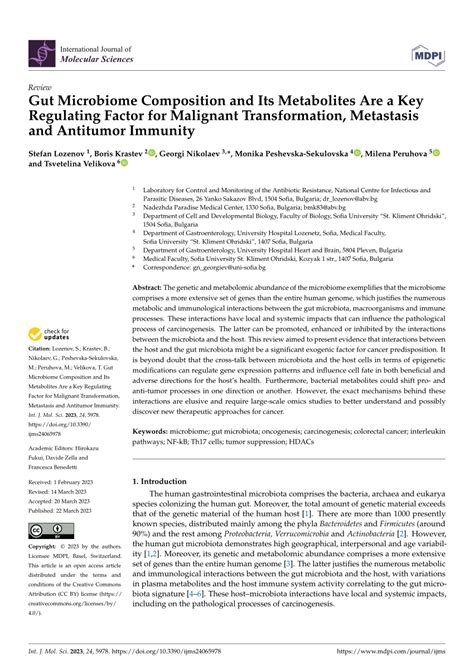 Pdf Gut Microbiome Composition And Its Metabolites Are A Key