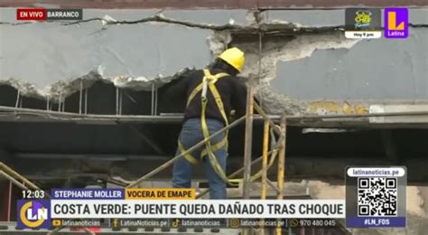 Cierran tramo de la Costa Verde por puente dañado tras choque de