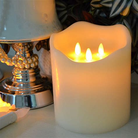 Moving Wicks Flameless Flickering Led Candle Battery Operated Heavy