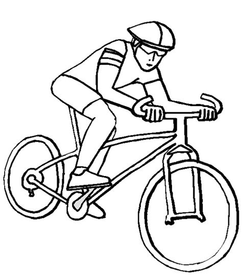 Coloriage Cycliste sur vélo dessin gratuit à imprimer