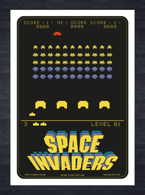 Space Invaders 1978 Arcade Gaming Poster Etsy Uk