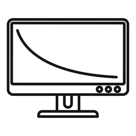 Vector De Contorno De Icono De Monitor De Oficina Computadora De