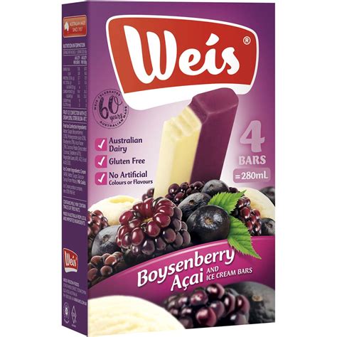 Weis Bars Boysenberry Acai Bar 4 Pack Woolworths