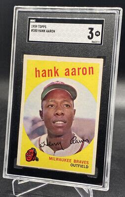 Hank Aaron Sgc Topps Baseball Milwaukee Braves Vg Hof Ebay