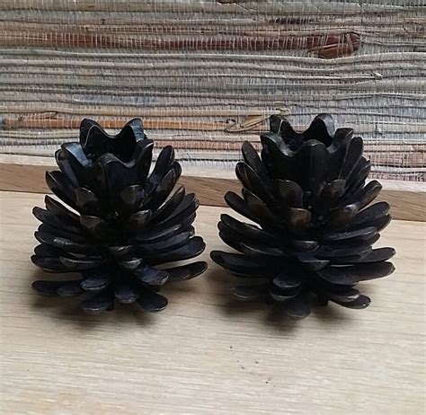 Restoration Hardware Heavy Metal Pine Cone Candle Holders