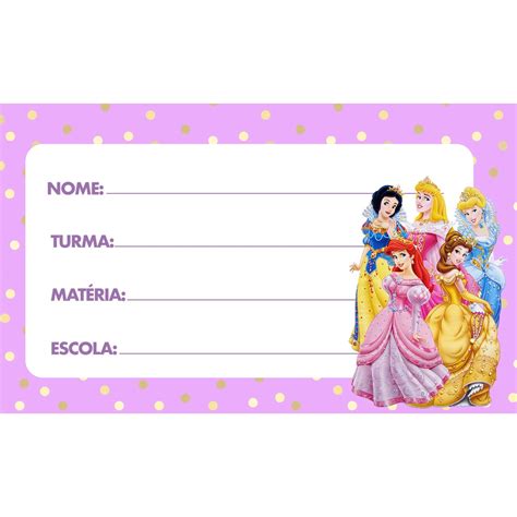 20 Etiquetas Escolar Princesas Disney Volta As Aulas Shopee Brasil