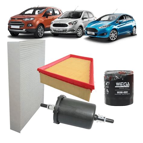 Kit Filtro Ar Óleo Combustivel Cabine Fiesta Ecosport Ka em 6x s juros