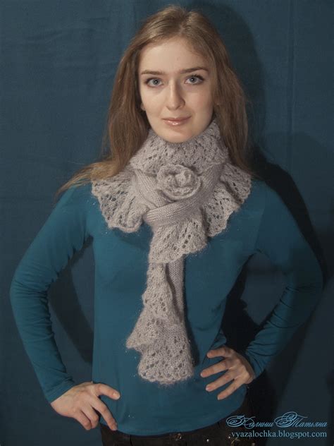 Вязалочка: Шарф "Серебристый иней"