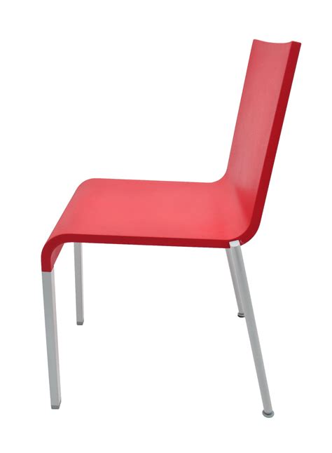 Vitra Besucherstuhl Rot Stapelbar Gestell Verchromt Designer