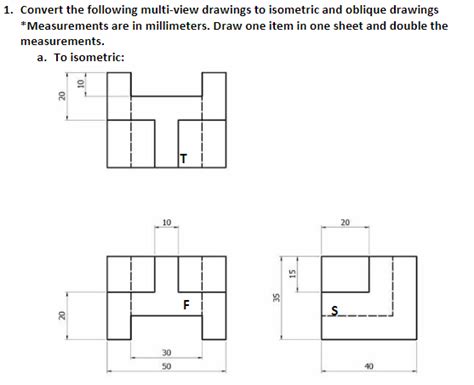 drafting - Converting multiview drawing to isometric drawing ...