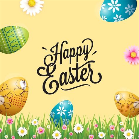 Premium Vector Vector Realistic Easter Illustration Happy Easter