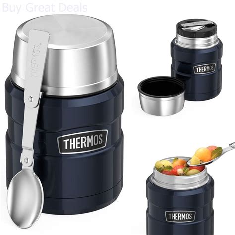 Insulated Food Jar Stainless Steel Spoon 16 Oz Thermos Hot Cold Soup Coffee Mug 41205628309 Ebay