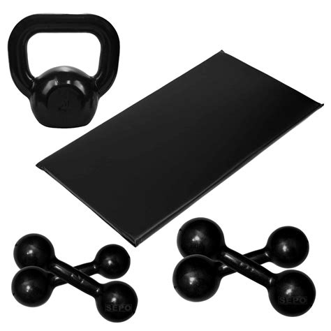 Kit Aer Bico Fitness Halteres Par Kg E Kg Kettlebell Kg