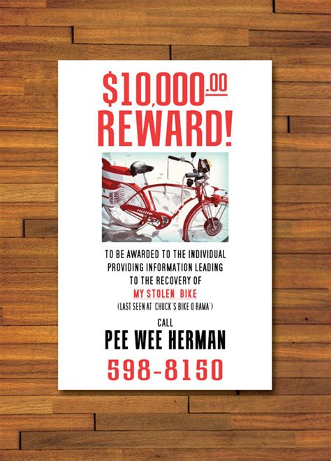 Pee Wee Herman Stolen Bicycle Poster - Etsy