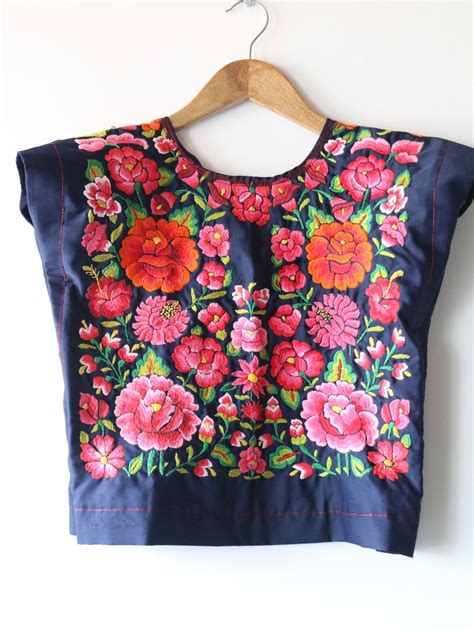 Frida Antique Huipil Hand Embroidered Vintage Mexican Blouse From