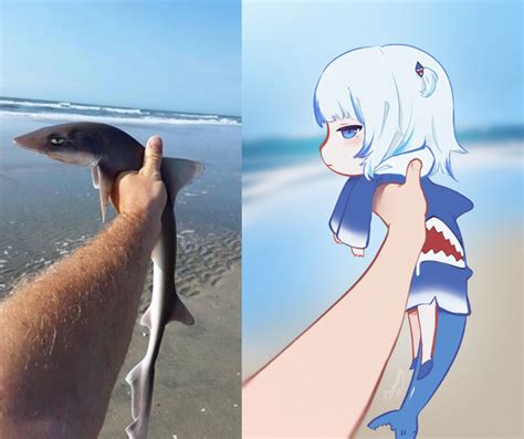 Caught A Smol Shark Hololive Anime Memes Funny Anime Funny Anime