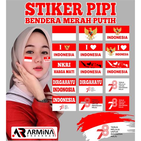 Jual [132pcs] Stiker Pipi Bender Merah Putih Stiker Kemerdekaan Hut Ri