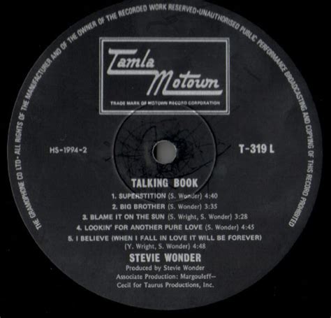 Stevie Wonder - Talking Book (1972, Vinyl) | Discogs