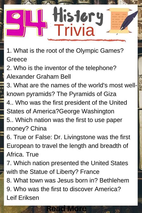 Easy History Questions With Answers For Kids Trivia States