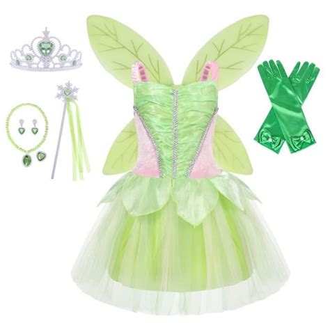 AmzBarley Déguisement Fée Clochette pour Enfant Filles Papillon Costume