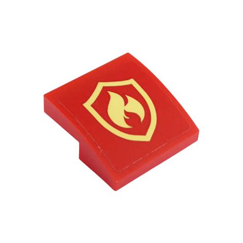 Lego Red Slope X Curved With Fire Logo Sticker Brick Owl