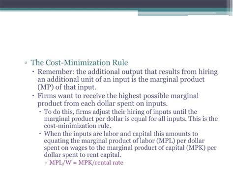 PPT The Cost Minimizing Input Combinations PowerPoint Presentation