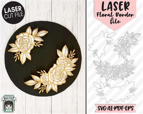 Flower Laser Cut File Svg Floral Laser File Laser Svg Files Layered Flower Laser Cut File Svg