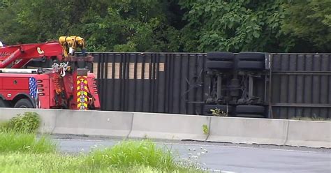 Tractor Trailer Overturns Causes Delays During Monday Rush Hour