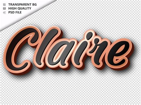 Tipografía de claire texto en bronce negro psd transparente Archivo