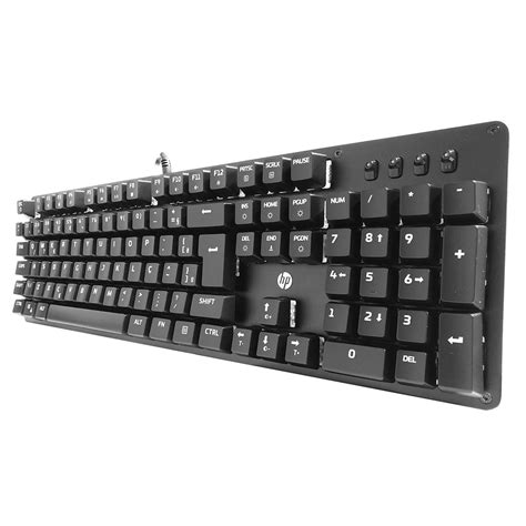 Teclado Gamer Mec Nico Hp Gk Usb Led Rgb Layout Abnt Preto