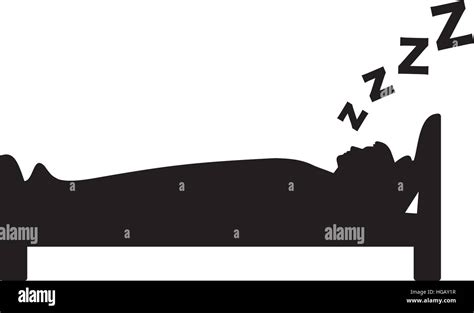 Silhouette Of Sleeping Man In Bed With Zzz Stock Vector Image And Art Alamy