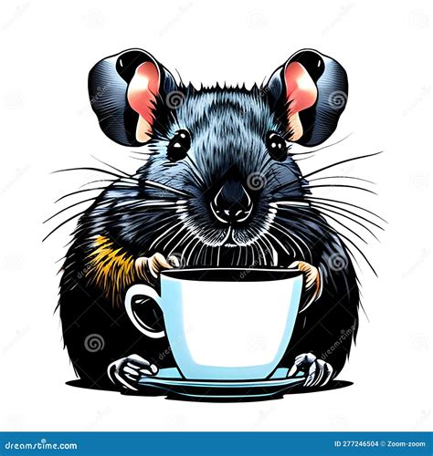 Rat With Coffee Cup Stock Illustration Illustration Of Fancy 277246504