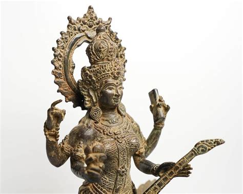 Buy Brass Sarasvati Statue Inches Cm Sarasvati Idol Goddess