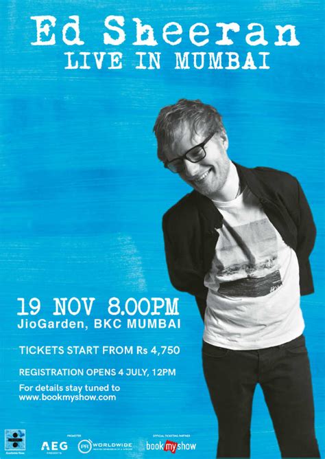 Ed Sheeran Mumbai Concert 2017: Date, venue, ticket price for Ed ...