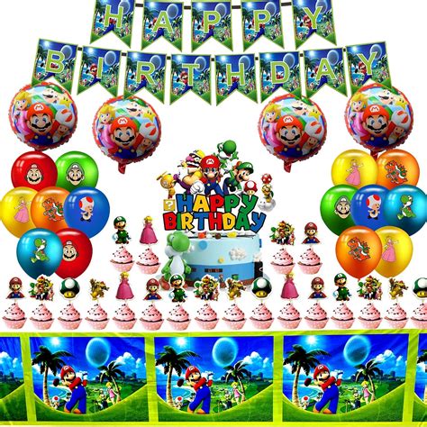 Buy Super Cute Mario Bros Birthday Decorations Mario Brothers Party Supplies Include Video Game