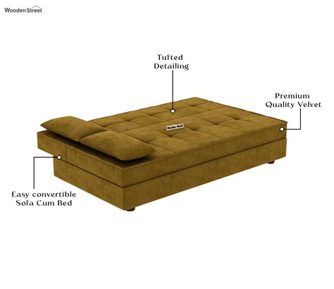 Buy Zoey Fabric 3 Seater Convertible Sofa Bed Velvet Chestnut Brown