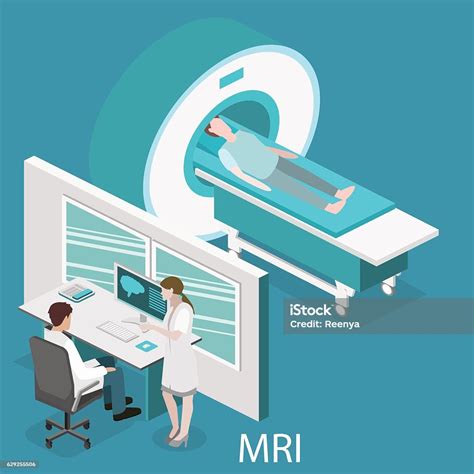 Ilustración De Ilustración Plana Isométrica De La Tela De Mri Del