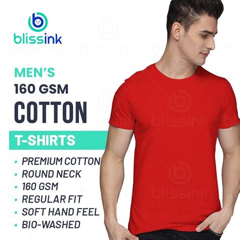 Round Blissink Men Plain Red Cotton T Shirt At Rs 135 In New Delhi Id