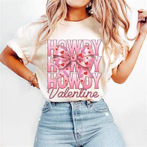 Coquette Bow Howdy Valentine T Shirt Western Valentines T Shirt