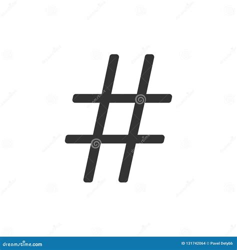 Hashtag Icon Social Media Sign Vector Illustration Flat Design Stock