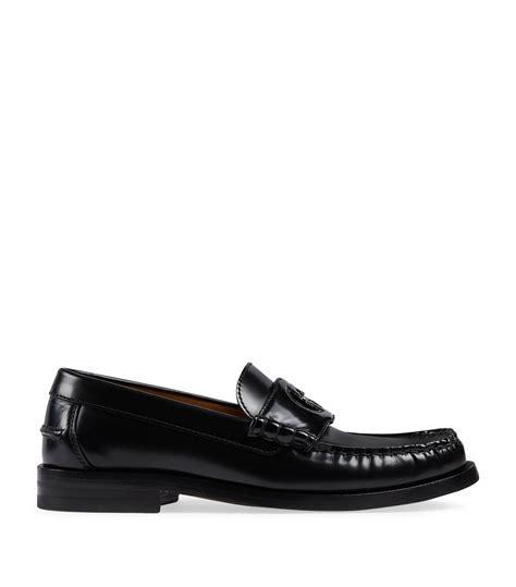 Womens Gucci Black Leather Interlocking G Loafers Harrods Countrycode