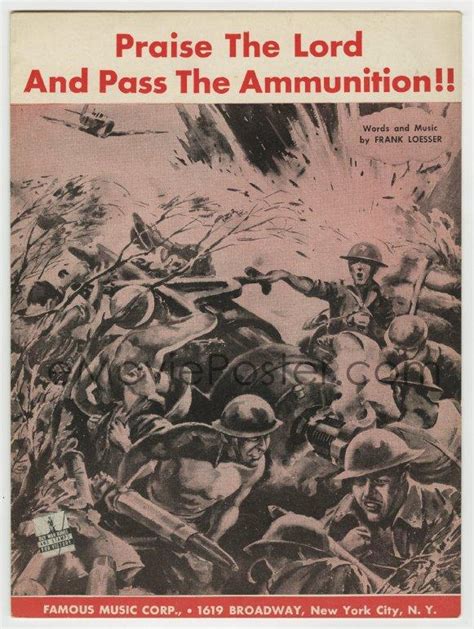 Praise The Lord And Pass The Ammunition Sheet Music 1942 Cool World War