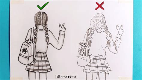 How To Draw Student Drawings Girl Sketch High School Girls