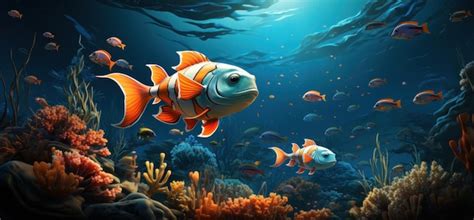 Premium AI Image | fish live wallpaper hd underwater fish in a sea